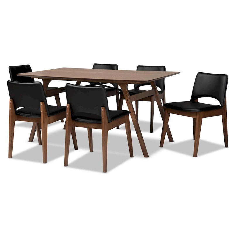 Set da pranzo Afton Mid-Century Modern 7 pezzi