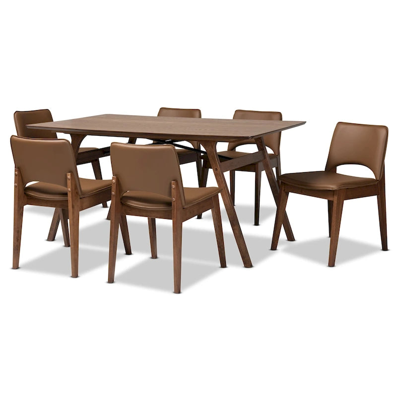 Set da pranzo Afton Mid-Century Modern 7 pezzi