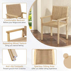 2/4PCS 18 Dining Stool Backless with Wood Frame Woven Paper Seat