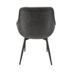 LeisureMod Dining Arm Chair With Metal Legs Set of 2 - Olive Green - 24.5Dx25.2Wx33H
