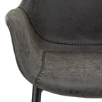 LeisureMod Dining Arm Chair With Metal Legs Set of 2 - Olive Green - 24.5Dx25.2Wx33H