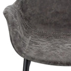LeisureMod Dining Arm Chair With Metal Legs Set of 2 - Olive Green - 24.5Dx25.2Wx33H