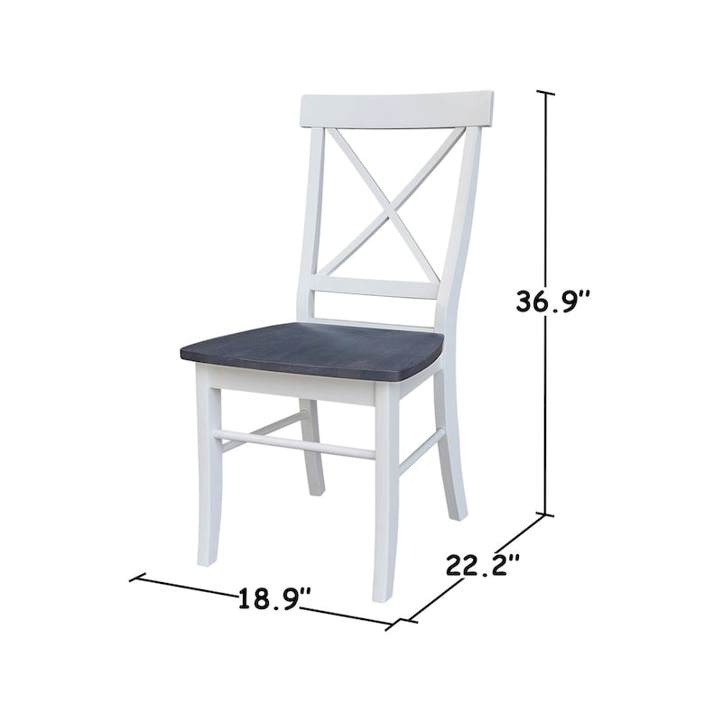 Tavolo con alette da 42 pollici con 4 sedie da pranzo con schienale a croce - Set di 5 pezzi