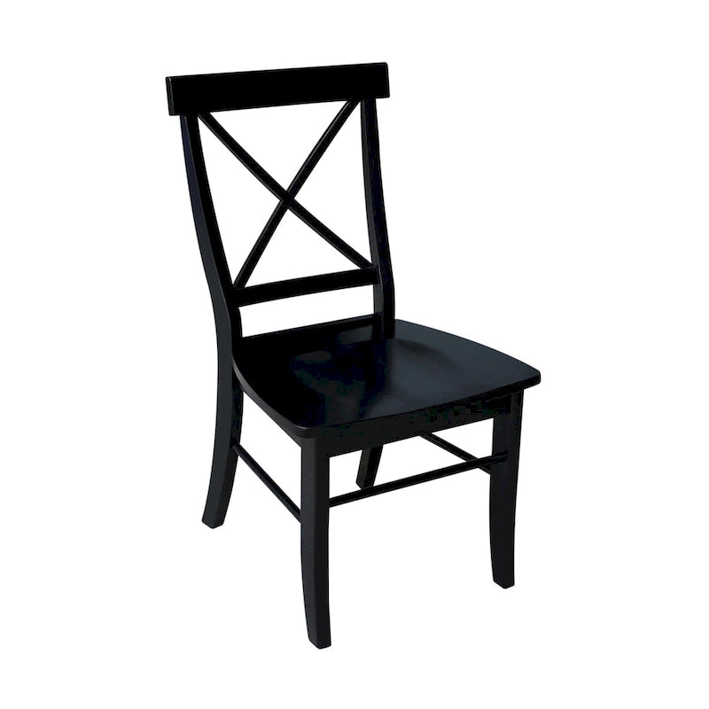 Tavolo con alette da 42 pollici con 4 sedie da pranzo con schienale a croce - Set di 5 pezzi