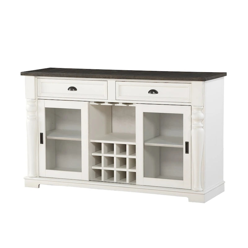 Steve Silver Jillian Farmhouse Distressed Two-tone Dining Set