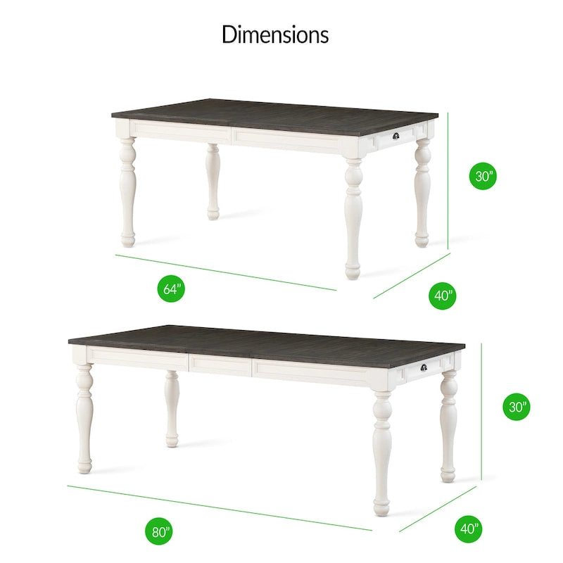 Steve Silver Jillian Farmhouse Distressed Two-tone Dining Set