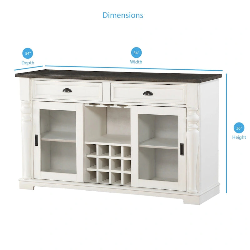 Steve Silver Jillian Farmhouse Distressed Two-tone Dining Set