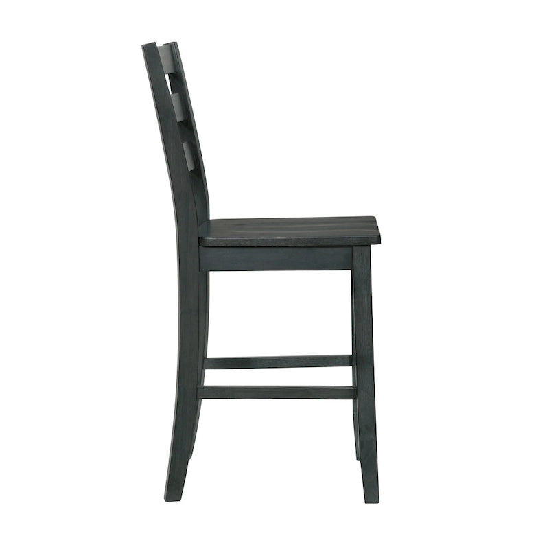 Rangel Rustic Wood Ladder Back Counter Height Chairs by Furniture of America (Set of 2)