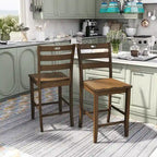 Rangel Rustic Wood Ladder Back Counter Height Chairs by Furniture of America (Set of 2)
