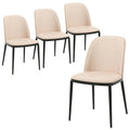 Dining Chair with Upholstered Seat Side Chair with MDF Wood Frame in Steel Set of 4