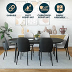 Dining Chair with Upholstered Seat Side Chair with MDF Wood Frame in Steel Set of 4