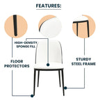 Dining Chair with Upholstered Seat Side Chair with MDF Wood Frame in Steel Set of 4