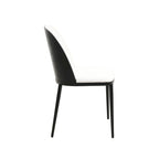 Dining Chair with Upholstered Seat Side Chair with MDF Wood Frame in Steel Set of 4