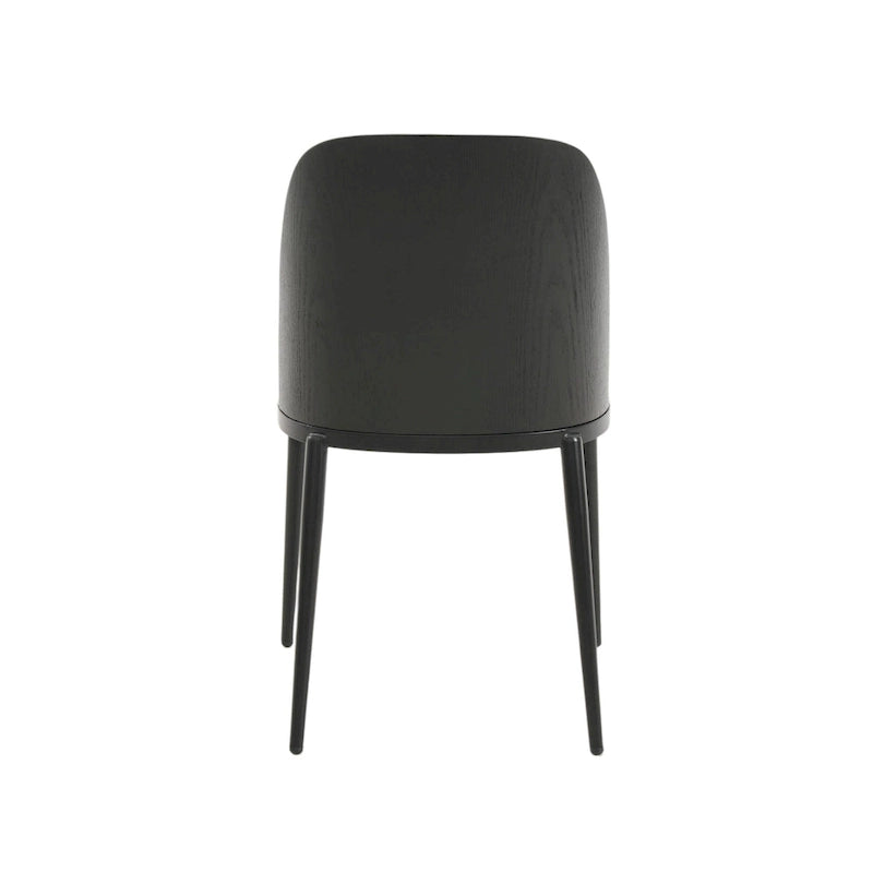 Dining Chair with Upholstered Seat Side Chair with MDF Wood Frame in Steel Set of 4