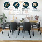 Dining Chair with Upholstered Seat Side Chair with MDF Wood Frame in Steel Set of 4