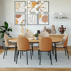 Dining Chair with Upholstered Seat Side Chair with MDF Wood Frame in Steel Set of 4