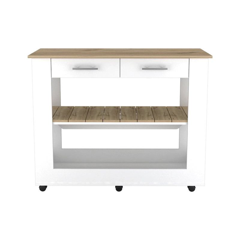 FM Furniture Wenden 2 Piece Kitchen Set, Brooklyn 46 Kitchen Island and Colorado Pantry Cabinet