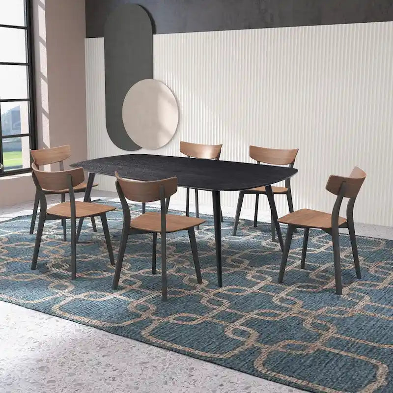 Modern Farmhouse Rectangular Dining Table for 4-8 People