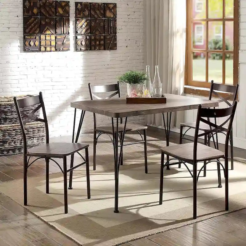 Set da pranzo Zath Industrial Metal 5 pezzi di Furniture of America
