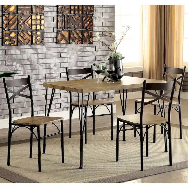 Set da pranzo Zath Industrial Metal 5 pezzi di Furniture of America