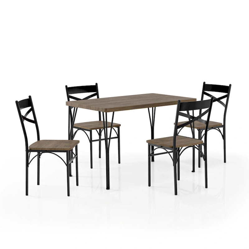 Zath Industrial Metal 5-Piece Dining Set by Furniture of America