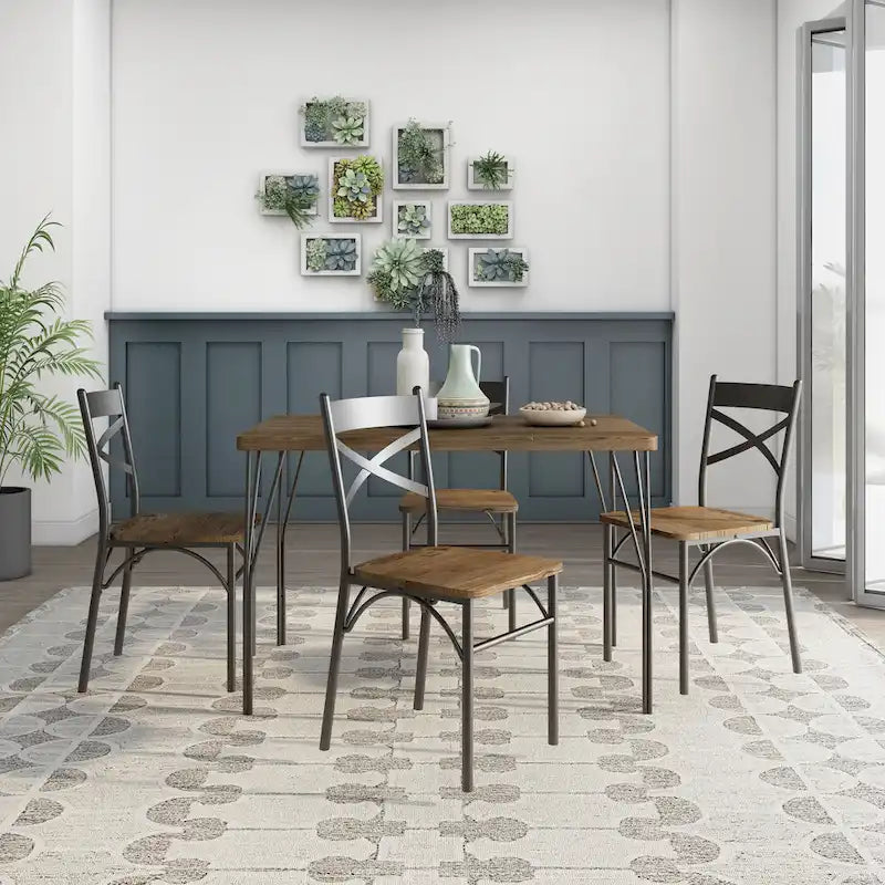 Zath Industrial Metal 5-Piece Dining Set by Furniture of America