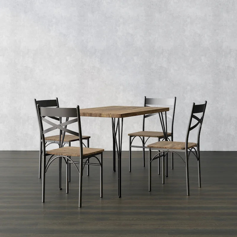 Zath Industrial Metal 5-Piece Dining Set by Furniture of America