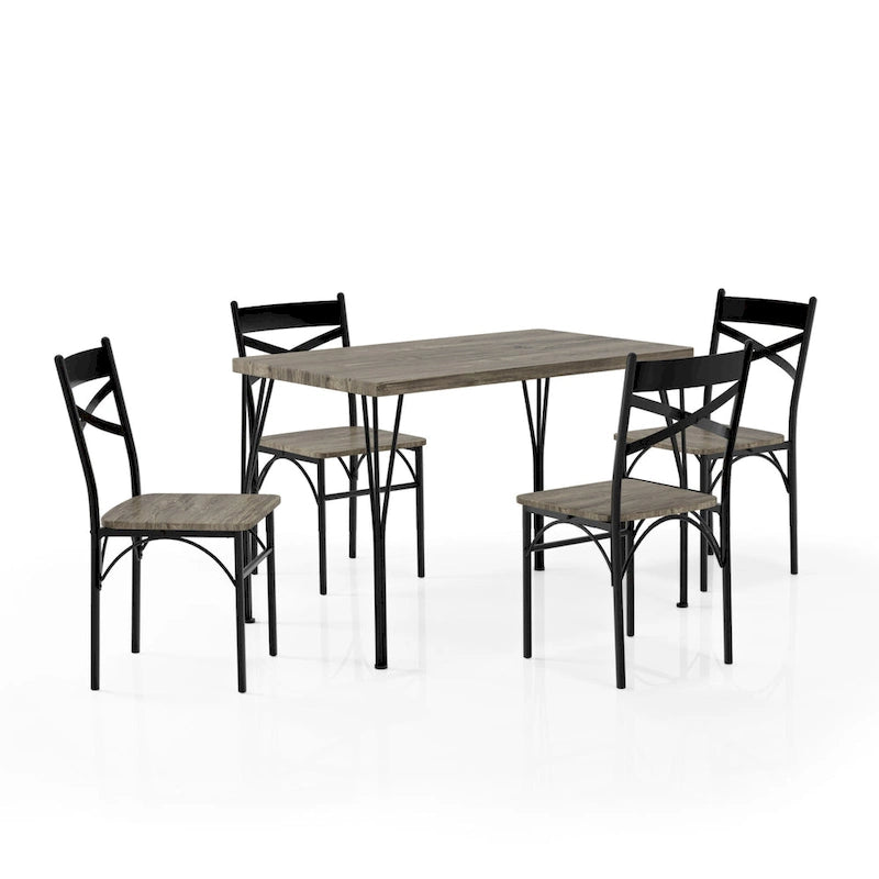 Zath Industrial Metal 5-Piece Dining Set by Furniture of America