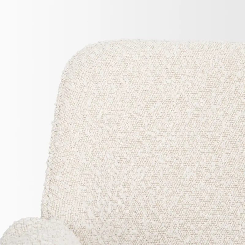 Brently Dining Chair w/ Cream Boucle Fabric & Matte Black Metal Legs