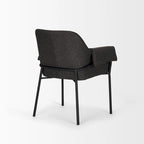 Brently Dining Chair w/ Cream Boucle Fabric & Matte Black Metal Legs
