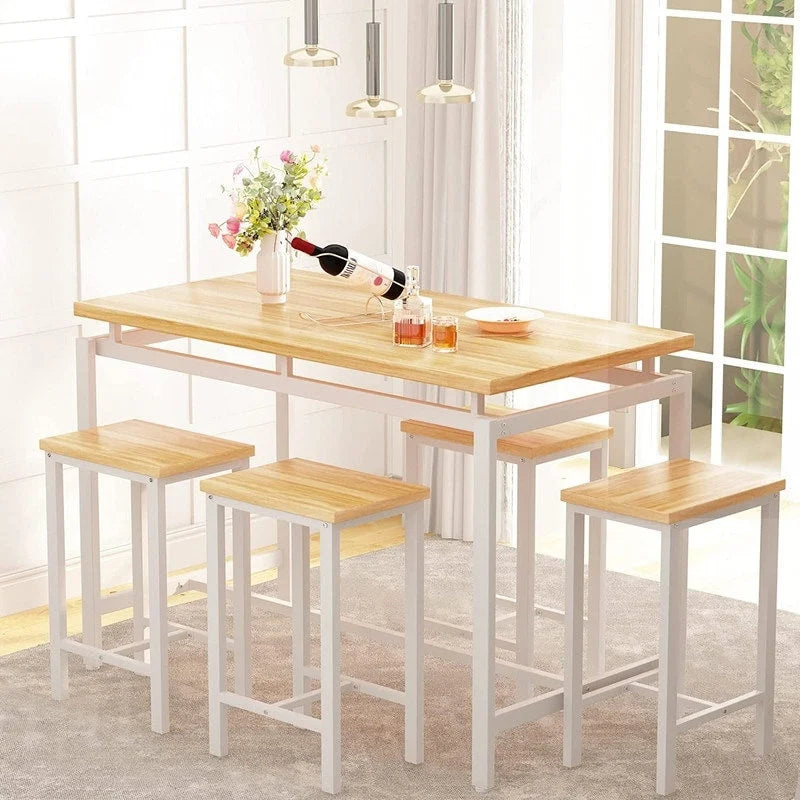Mieres Modern Farmhouse Counter Height Pub 5-piece Dining Set