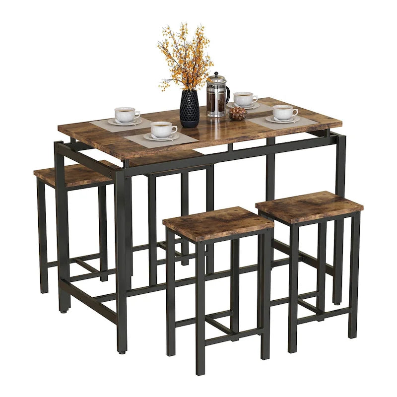 Mieres Modern Farmhouse Counter Height Pub 5-piece Dining Set
