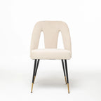 Set of 2 Velvet Upholstered Dining Chair with Nailheads and Metal Legs