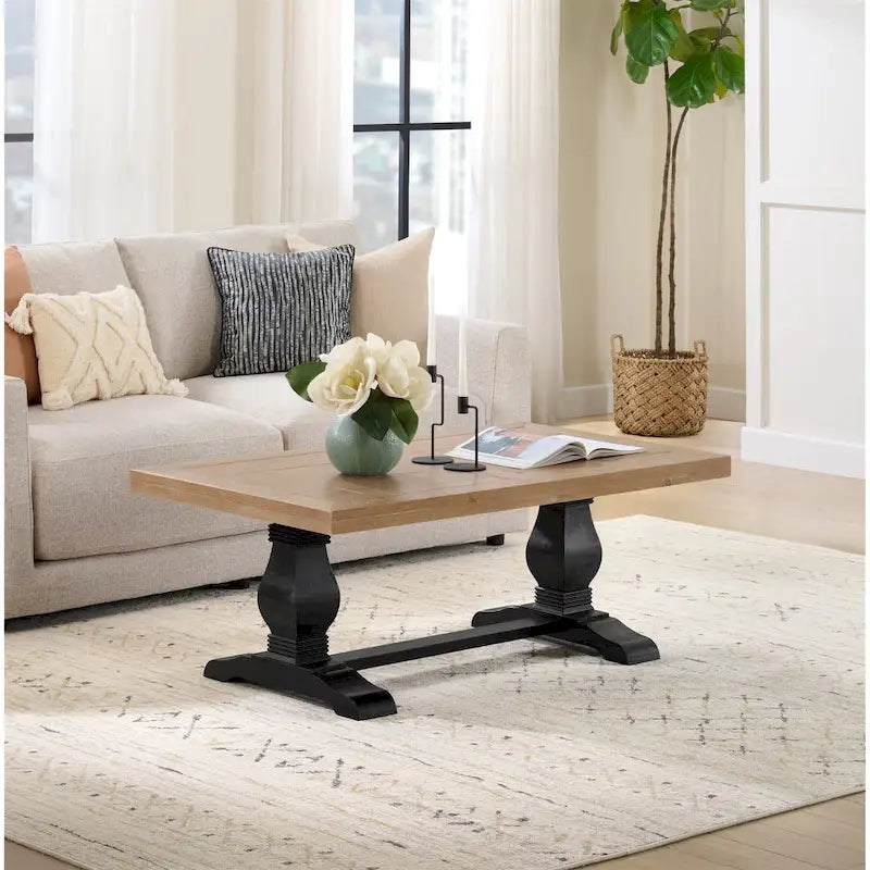 Napa 50 Solid Wood Pedestal Coffee Table