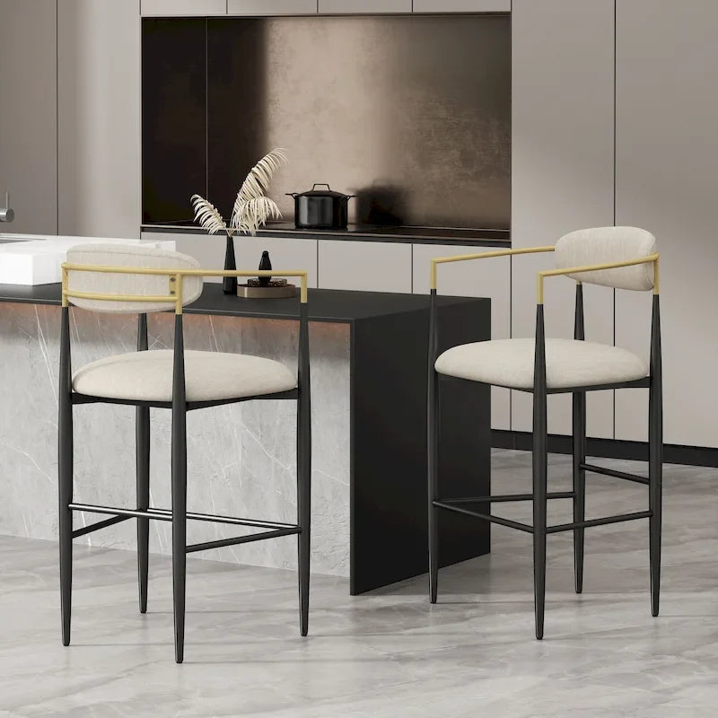 Elmore Fabric and Iron 30 Inch Barstools (Set of 2) by Christopher Knight Home
