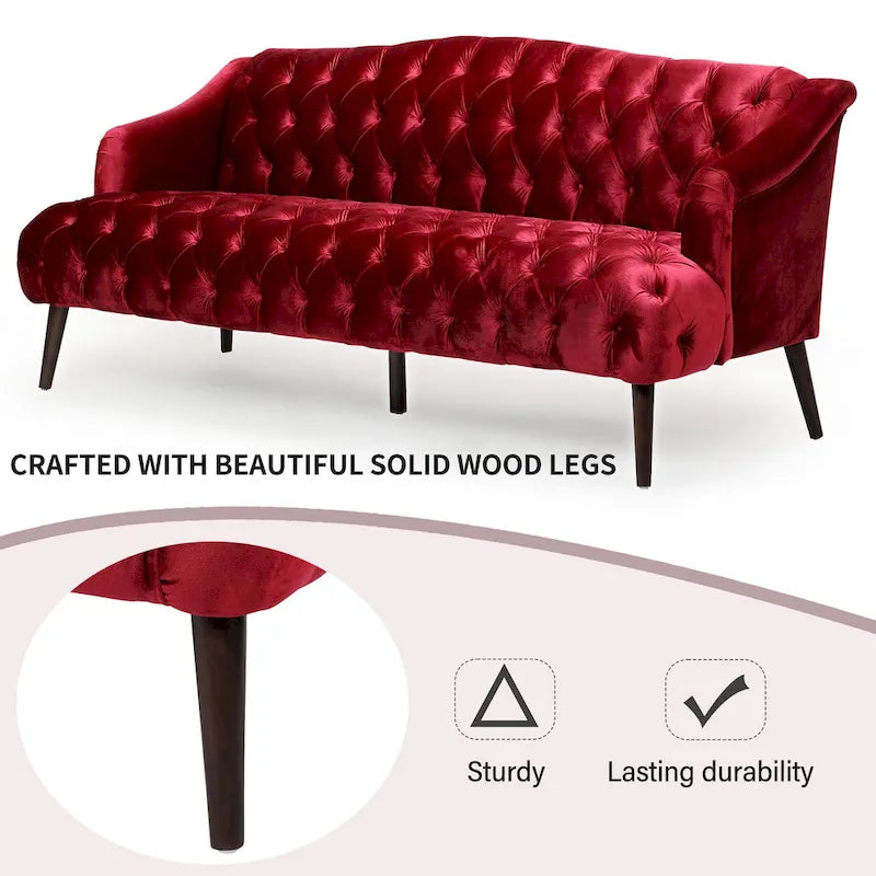 Adelia Modern Glam Tufted Velvet Sofa by Christopher Knight Home