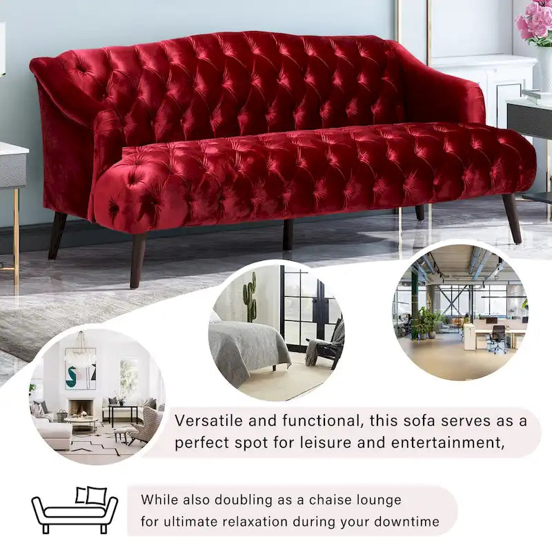 Adelia Modern Glam Tufted Velvet Sofa by Christopher Knight Home