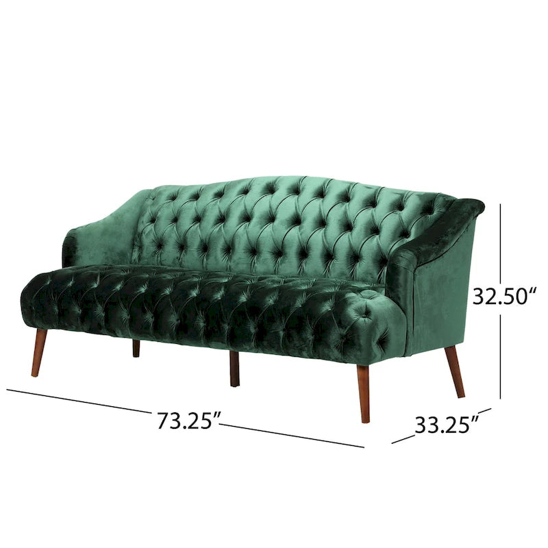 Adelia Modern Glam Tufted Velvet Sofa by Christopher Knight Home