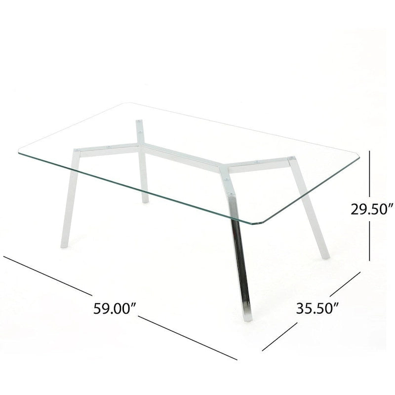 Zavier Rectangle Glass Dining Table by Christopher Knight Home
