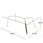 Zavier Rectangle Glass Dining Table by Christopher Knight Home