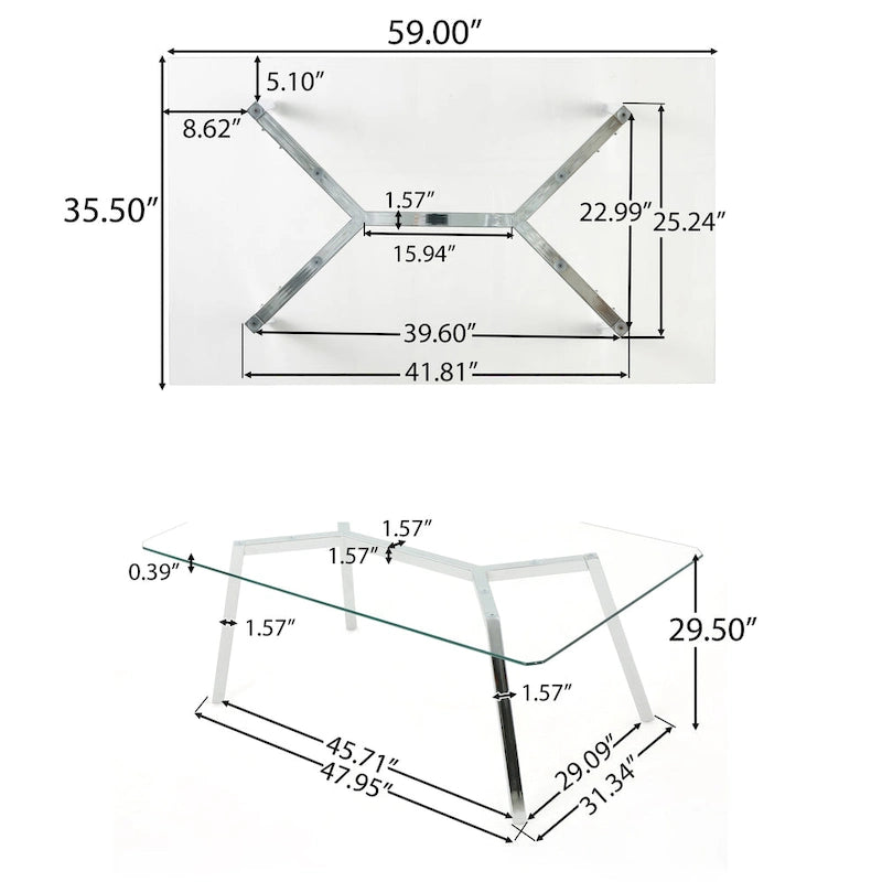 Zavier Rectangle Glass Dining Table by Christopher Knight Home