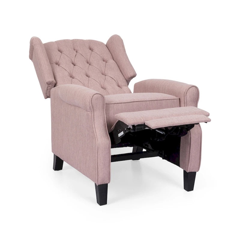 Poltrona reclinabile Wellscross Contemporary in tessuto trapuntato con schienale a spinta di Christopher Knight Home