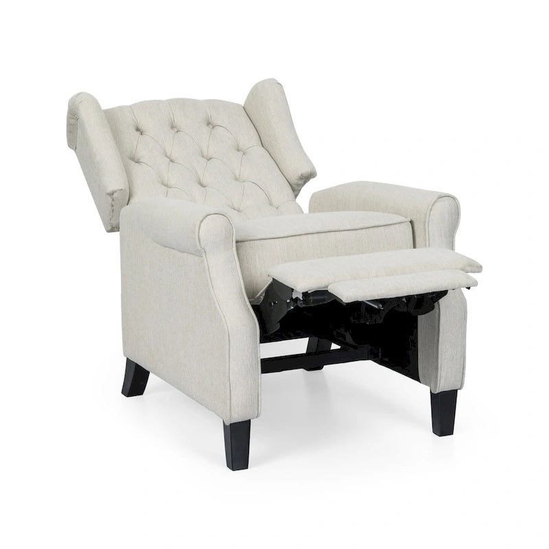 Poltrona reclinabile Wellscross Contemporary in tessuto trapuntato con schienale a spinta di Christopher Knight Home