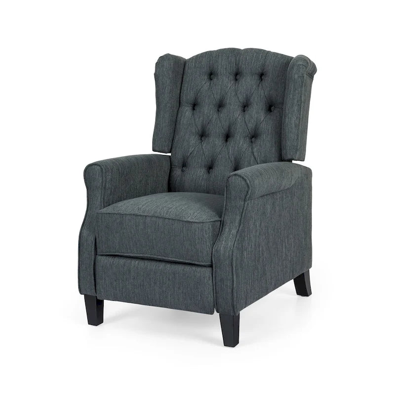 Poltrona reclinabile Wellscross Contemporary in tessuto trapuntato con schienale a spinta di Christopher Knight Home