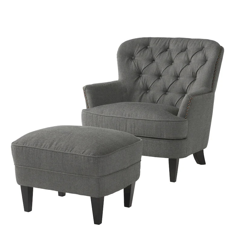 Poltrona Tafton Tufted con pouf di Christopher Knight Home