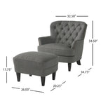 Poltrona Tafton Tufted con pouf di Christopher Knight Home