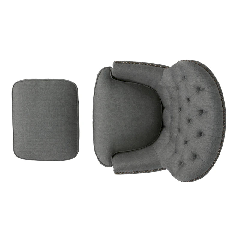 Poltrona Tafton Tufted con pouf di Christopher Knight Home