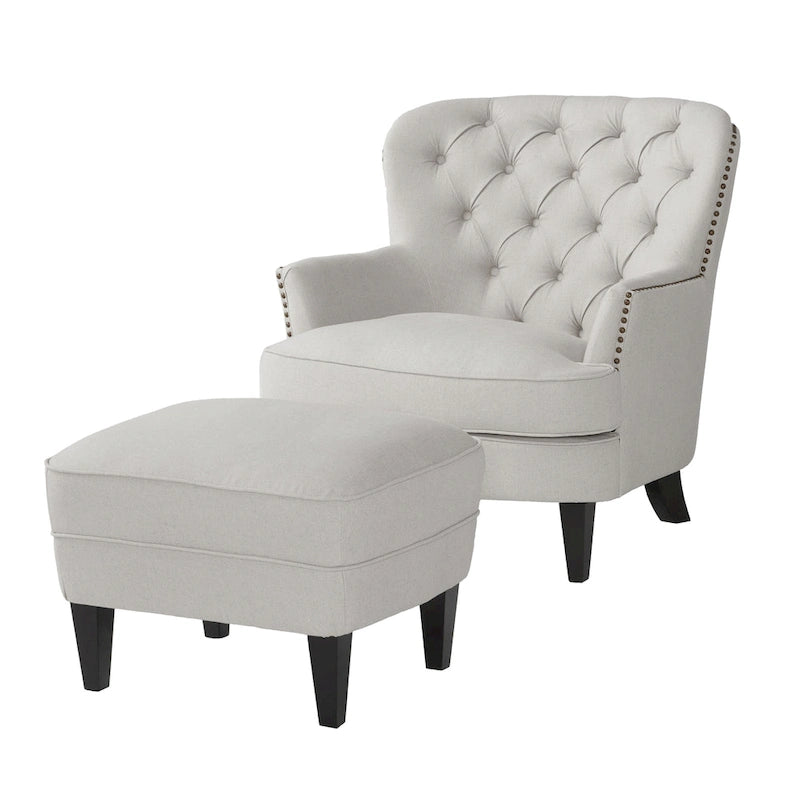 Poltrona Tafton Tufted con pouf di Christopher Knight Home