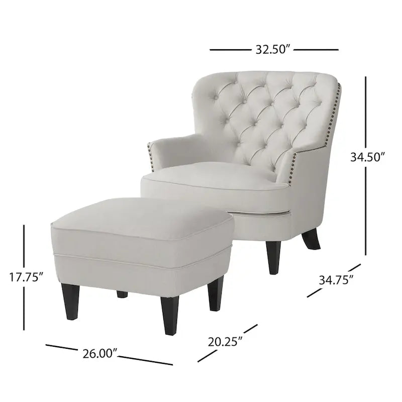 Poltrona Tafton Tufted con pouf di Christopher Knight Home