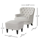 Poltrona Tafton Tufted con pouf di Christopher Knight Home